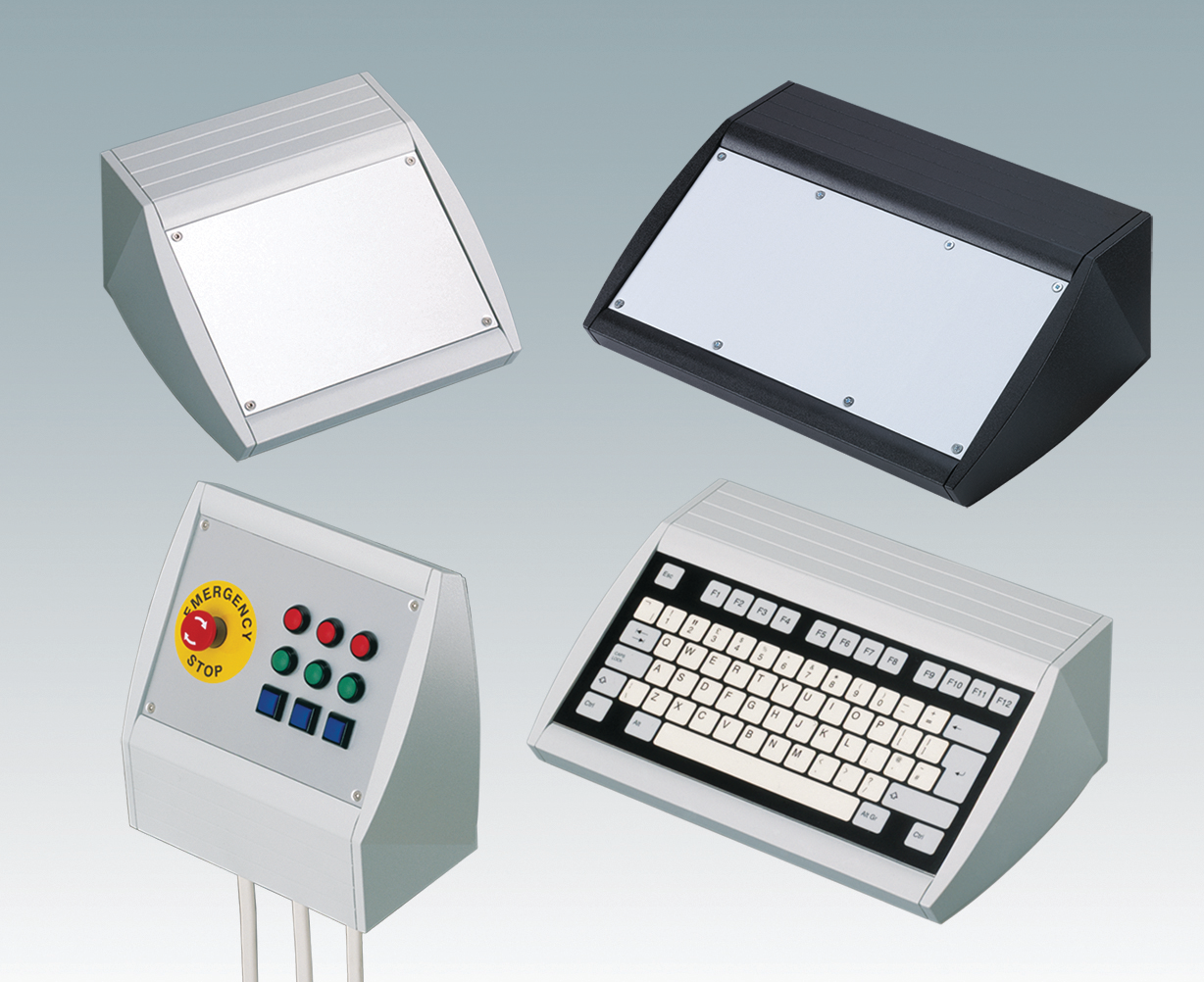 UNIDESK has a large front panel that is recessed to accommodate a membrane keypad.