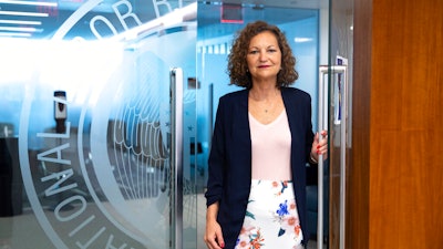 The National Labor Relations Board's top prosecutor, Jennifer Abruzzo, poses for a portrait at National Labor Relations Board headquarters in Washington on Monday, June 13, 2022.