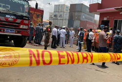 Dozens of people were killed and more than 100 others were injured after the inferno broke out following explosions in a container full of chemicals.