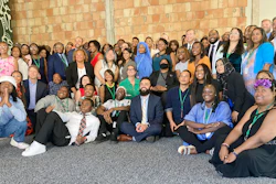 Graduates from the first cohort of the Detroit Apple Developer Academy pose for a photo following a ceremony held Thursday, June 30, 2022, in Detroit. The inaugural class of the Detroit Apple Developer Academy, a free program that teaches students the fundamentals of coding, design, marketing and project management, celebrated its unique accomplishment during a ceremony held Thursday.