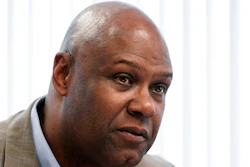 United Auto Workers president Ray Curry talks in his office in Southfield, Mich., Thursday, July 21, 2022.