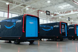 Amazon's custom electric delivery vehicles from Rivian.