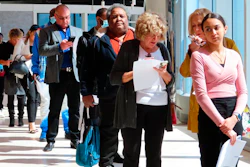 Applicants line up at a job fair at the Ocean Casino Resort in Atlantic City N.J., on April 11, 2022. Applications for jobless aid for the week ending July 9 rose by 9,000 to 244,000, up from the previous week's 235,000, the Labor Department reported Thursday, July 14, 2022. First-time applications generally reflect layoffs. Analysts had expected the number to remain flat from the previous week.