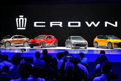 Toyota's new Crown family of vehicles are unveiled in Chiba, near Tokyo Friday, July 15, 2022. Toyota’s flagship model in Japan, the Crown, is going on sale around the world for the first time, including in the U.S.