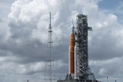 In this photo provided by NASA, NASA's Space Launch System (SLS) rocket with the Orion spacecraft aboard is seen atop the mobile launcher at Launch Pad 39B, Tuesday, Aug. 30, 2022, at NASA's Kennedy Space Center in Cape Canaveral, Fla.. NASA's Artemis I flight test is the first integrated test of the agency's deep space exploration systems.
