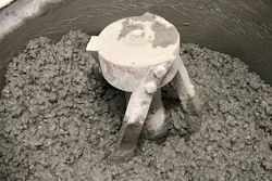 Concrete mixing using recycled tire rubber particles for the complete replacement of traditional coarse aggregates.