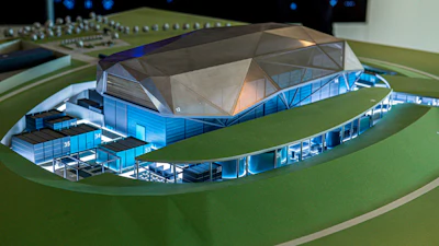 A model of a Small Modular Reactor facility that Rolls-Royce SMR hopes to have operational by the end of the decade is seen in this handout render provided by Rolls-Royce SMR on Friday, Sept. 9, 2022.