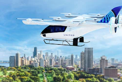 This image provided by United-Airlines shows an illustration of an electric powered air taxi. United Airlines sees a market in whisking travelers to the airport in small, electric-powered air taxis. United said Thursday, Sept. 8, 2022, that it has invested $15 million in a startup manufacturer. It also signed what it calls a “conditional” agreement to buy 200 air taxis with options for 200 more.