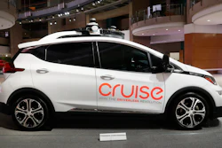 In this Jan. 16, 2019, photo, Cruise AV, General Motor's autonomous electric Bolt EV is displayed in Detroit. General Motors’ self-driving car company has announced plans to expand a robotaxi service into new markets in Arizona and Texas before the end of this year. Cruise told investors at a banking conference Monday, Sept. 12, 2022, that an autonomous ride-hailing service that began charging San Francisco passengers in June will make its debut in Phoenix and Austin, Texas, within the next 90 days.