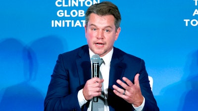 Actor Matt Damon speaks at the Clinton Global Initiative, Tuesday, Sept. 20, 2022, in New York.