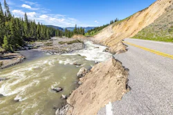 Fast-moving floodwater obliterated sections of major roads through Yellowstone National Park in June 2022.