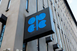 The logo of the Organization of the Petroleoum Exporting Countries (OPEC) is seen outside of OPEC's headquarters in Vienna, Austria, March 3, 2022. A cut in oil production is on the table when OPEC oil-producing countries meet Wednesday, Oct. 5.
