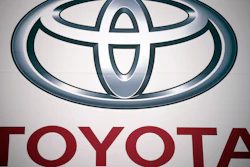 A logo of Toyota Motor Corp. at a dealer Wednesday, May 11, 2022, in Tokyo.