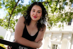 Helen Khuri poses for a portrait on the campus of Emory University Thursday, Oct. 6, 2022, in Atlanta. Khuri’s mother found a specialist to help her when the 19-year-old’s post-traumatic stress disorder flared up last spring.