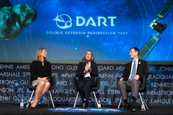 NASA Planetary Science Division director Lori Glaze, left, John Hopkins Applied Physics Laboratory DART coordination lead Nancy Chabot, and DART program scientist Tom Statler speak during a media briefing about the agency's recently completed Double Asteroid Redirection Test (DART), at NASA headquarters Tuesday, Oct. 11, 2022, in Washington.