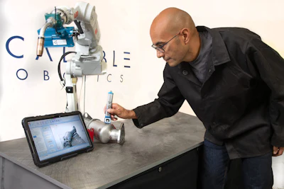 Scalable Robotics enables any size manufacturer to quickly and easily create robot programs through its code-free, CAD free, point and click programming interface.