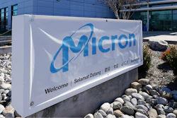 A sign marks the entrance of the Micron Technology automotive chip manufacturing plant on Feb. 11, 2022, in Manassas, Va.