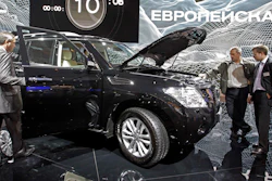 A Nissan Patrol is displayed during Moscow's International Auto Show in Moscow, Thursday, Aug. 26, 2010.