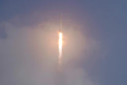 A SpaceX Falcon Heavy rocket lifts off from pad 39A at the Kennedy Space Center in Cape Canaveral, Fla., Tuesday, Nov. 1, 2022.