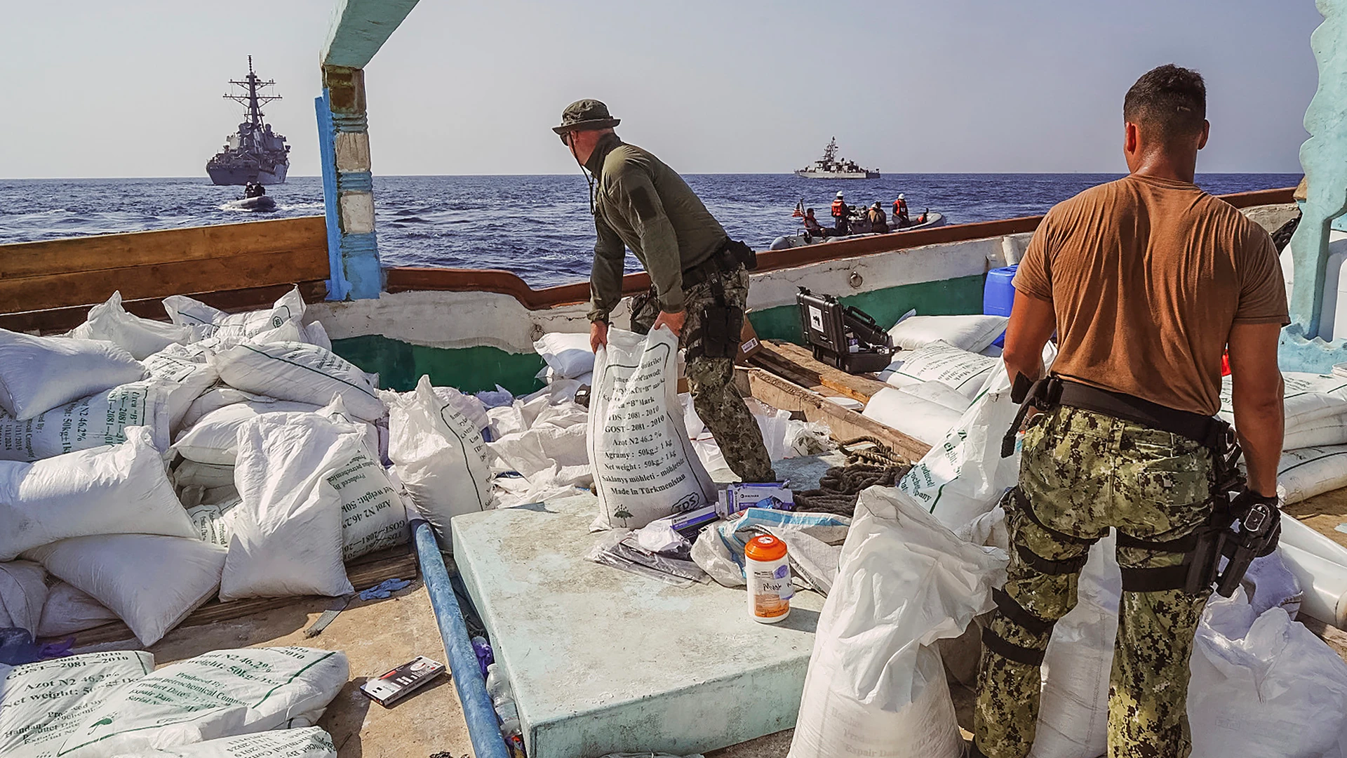 U.S. Navy Seizes 70 Tons of Missile Fuel in Fertilizer Bags - Vimarsana News
