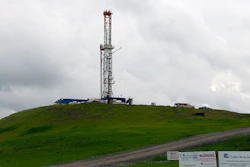 A drilling rig is seen on Oct. 14, 2011, in Springville, Pa.