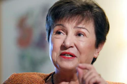 Kristalina Georgieva, Managing Director of the International Monetary Fund (IMF), speaks during an interview with The Associated Press in Berlin, Germany, Tuesday, Nov. 29, 2022.