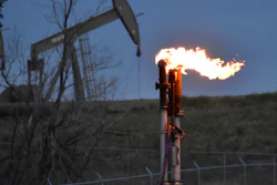A flare to burn methane from oil production is seen on a well pad near Watford City, North Dakota, Aug. 26, 2021. The Biden administration is ramping up efforts to reduce methane emissions, targeting the oil and gas industry for its role in global warming even as President Joe Biden has pressed energy producers for more oil drilling to lower prices at the gasoline pump. Biden was set to announce a supplemental rule Friday, Nov. 11, 2022, cracking down on emissions of methane as he attends a global climate conference in Egypt.