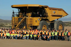 Caterpillar Early Learner customers attended the demonstration of the company's first battery electric 793 mining truck.