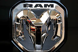 This is the 2020 Ram truck logo on display at the 2020 Pittsburgh International Auto Show Thursday, Feb.13, 2020 in Pittsburgh.
