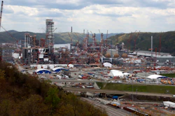 In this May 12, 2020 file photo, construction is seen on the Shell Chemicals Beaver County ethane cracker plant in Potter Township, Pa.