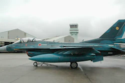 A F-2 fighter of Japan Air Self-Defense Force is seen at Tsuiki base, Fukuoka prefecture, southern Japan in March 2010.