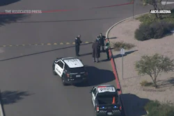 Law enforcement outside an Amazon delivery hub in Chandler, Ariz., Dec. 14, 2022.