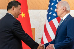 U.S. President Joe Biden, right, and Chinese President Xi Jinping shake hands before a meeting on the sidelines of the G20 summit meeting, on Nov. 14, 2022, in Bali, Indonesia