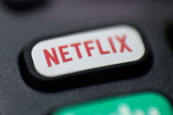 The Netflix logo is pictured on a remote control in Portland, Ore., Aug. 13, 2020.