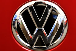 This Thursday, Feb. 14, 2019, file photo, shows the Volkswagen logo on an automobile at the 2019 Pittsburgh International Auto Show in Pittsburgh. Volkswagen is recalling nearly 42,000 Beetles in the U.S. and Canada, Friday, Dec. 30, 2022, because they have potentially dangerous Takata air bag inflators. The recall covers Beetles from the 2015 and 2016 model years.