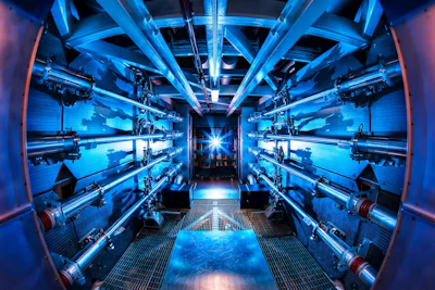 Machinery used to create the powerful lasers, like these pre-amplifiers, currently requires a lot more energy than the lasers themselves produce.