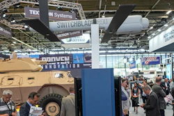 A Switchblade 600 loitering missile drone manufactured by AeroVironment is displayed at the Eurosatory arms show in Villepinte, north of Paris, on June 14, 2022.