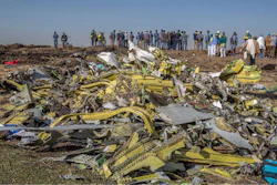 Wreckage is piled at the crash scene of Ethiopian Airlines flight ET302 near Bishoftu, Ethiopia, March 11, 2019.