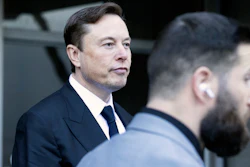 Elon Musk leave the Phillip Burton Federal Building and United States Court House in San Francisco, Tuesday, Jan. 24, 2023.