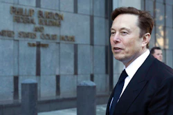 Elon Musk departs the Phillip Burton Federal Building and United States Court House in San Francisco, on Tuesday, Jan. 24, 2023. Tesla has received requests from the Justice Department for documents related to its Autopilot and “Full Self-Driving” features, according to a regulatory filing.