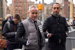 Fashion designer Thom Browne waits in line outside Manhattan federal court, Monday, Jan. 9, 2023, in New York.