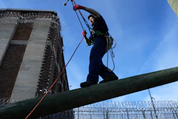 Prisoner Scott Steffes works on climbing at the Parnall Correctional Facility's Vocational Village in Jackson, Mich.