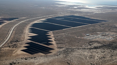 Aerial view of the northern border state of Sonora where state electric utility CFE is building the largest solar plant in all of Latin America, in Puerto Penasco, Sonora state, Mexico Thursday, Feb. 2, 2023.