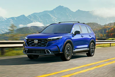 This photo provided by Honda shows the top-selling Honda CR-V. It was redesigned for 2023 and features a hybrid powertrain in the higher trim levels.