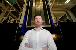 Last Energy CEO Bret Kugelmass poses in front a prototype reactor inside the company's demonstration unit on Tuesday, Jan. 17, 2023, in Brookshire, Texas. Kugelmass, a technology entrepreneur and mechanical engineer, said the 20-megawatt microreactors could replace carbon dioxide-emitting fossil fuels that power factories or data centers.