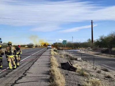 On Feb. 14, 2023, a truck carrying hazardous materials crashed on busy Interstate 10 near homes outside Tucson, Ariz., killing the driver and forcing an interstate shutdown and evacuations.