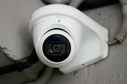 This shows a Chinese Dahua brand security camera in Sydney, Australia, Thursday, Feb. 9, 2023.