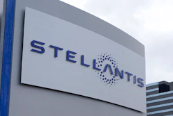 In this file photo taken on Jan. 19, 2021, the Stellantis sign is seen outside the Chrysler Technology Center, Tuesday,, in Auburn Hills, Mich.