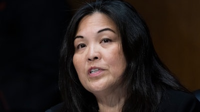 Julie Su, of Calif., speaks during a hearing of the Senate Health, Education, Labor and Pensions Committee for her to be Deputy Secretary of Labor, on Capitol Hill, March 16, 2021, in Washington.