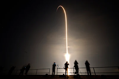 A SpaceX Falcon 9 rocket lifts off in this time exposure photograph from Launch Pad 39-A Thursday, March 2, 2023, at the Kennedy Space Center in Cape Canaveral, Fla.
